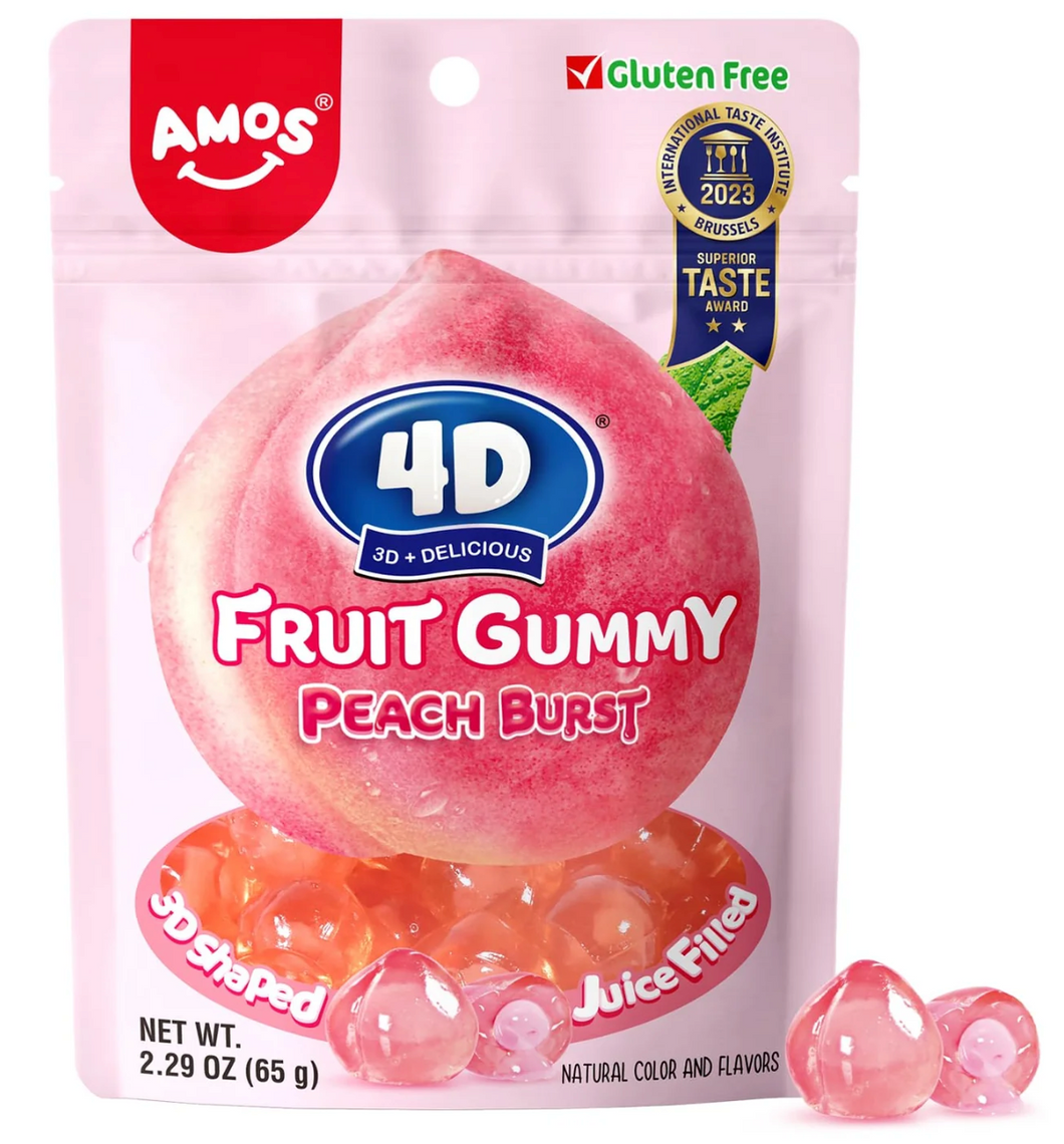 Amos 4D Fruit Gummy Peach 170g
