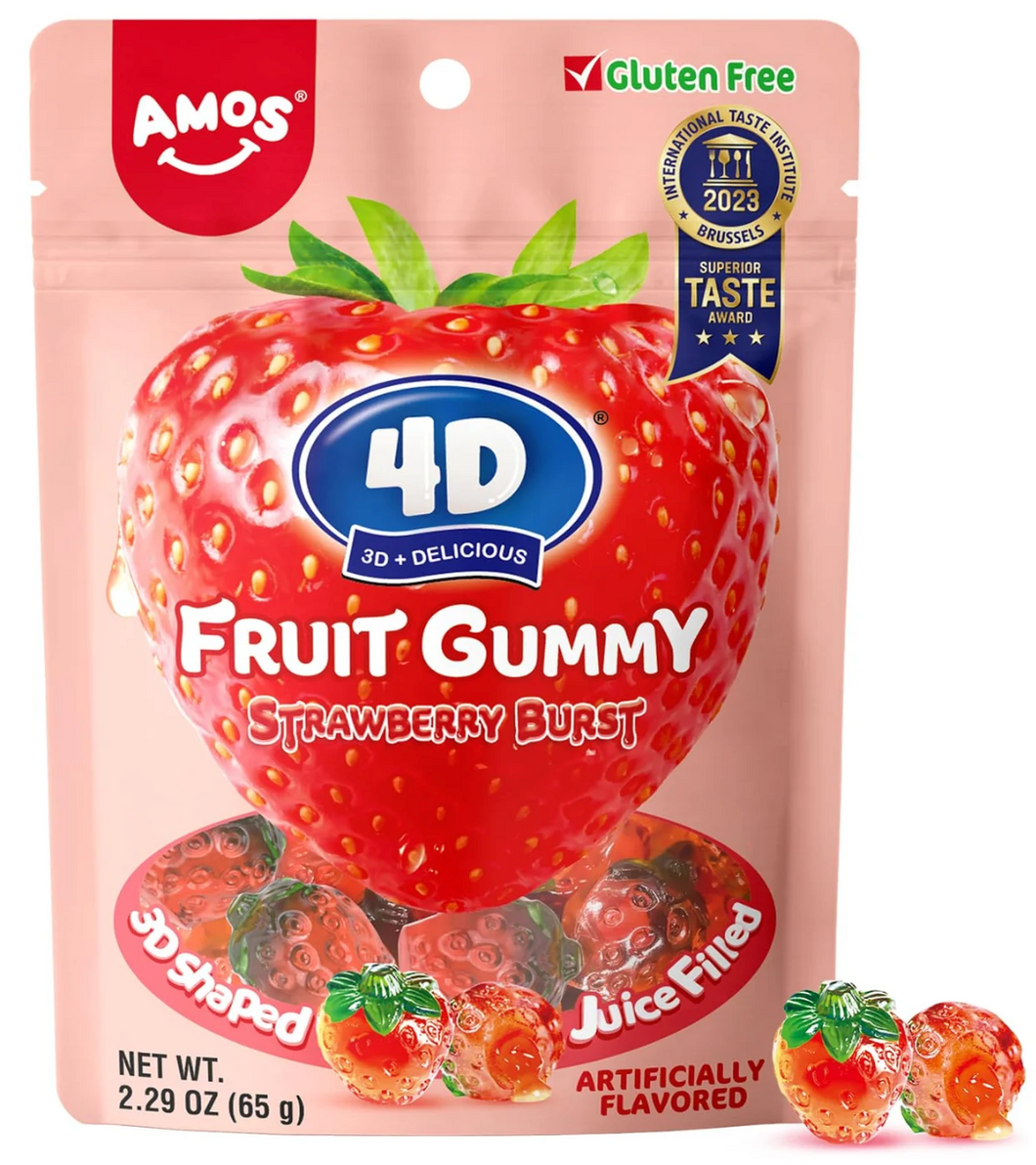 Amos 4D Fruit Gummy Strawberry 170g